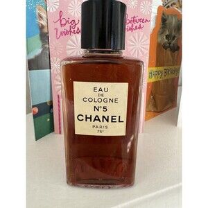 Vintage CHANEL No 5 PARIS Eau de Cologne Rare Collectible Fluid Huge Bottle